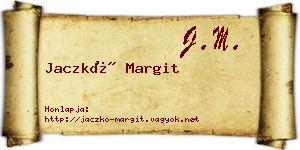 Jaczkó Margit névjegykártya