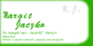 margit jaczko business card
